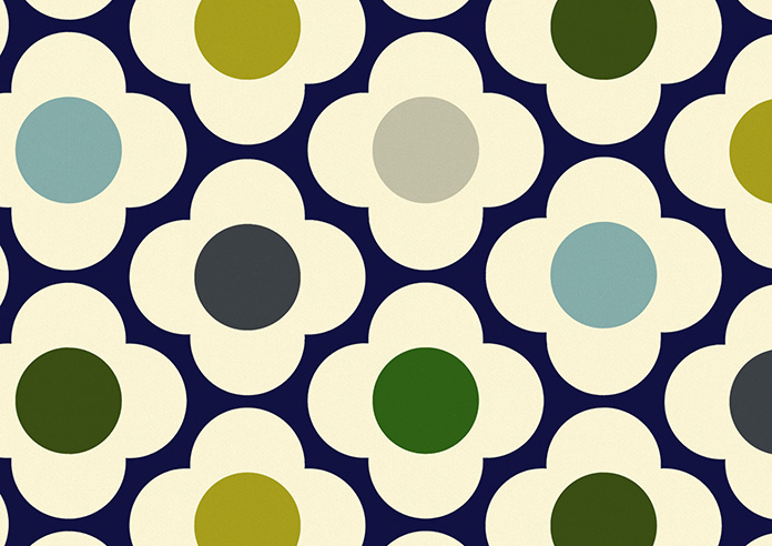 Orla Kiely Spot Flower, Blue Multi - Roman Blind - Image 7